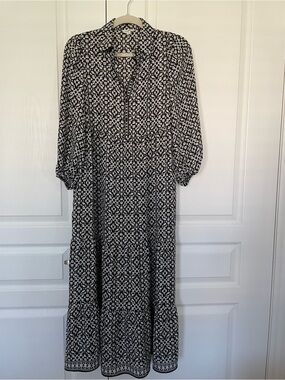 Max Studio Black and White Printed Maxi Dress